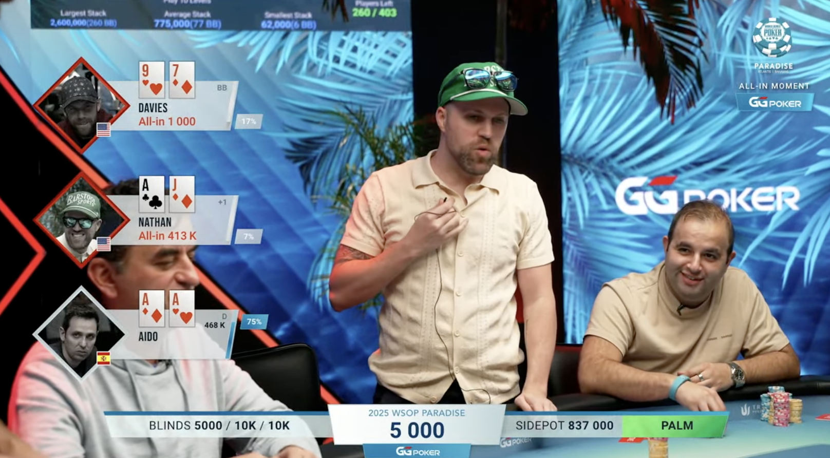 MisclickでBarstool NateがWSOPスーパー・メインから早期退場